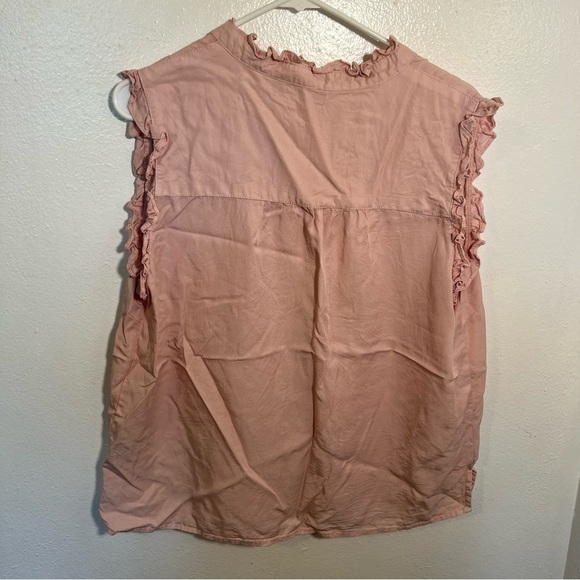 Velvet Heart Sleeveless Button Down Blouse Light Pink L - Picture 6 of 11
